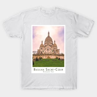 Retro Vintage  Basilica Sacré-Cœur - Sacre Coeur  in Montmartre, Paris T-Shirt